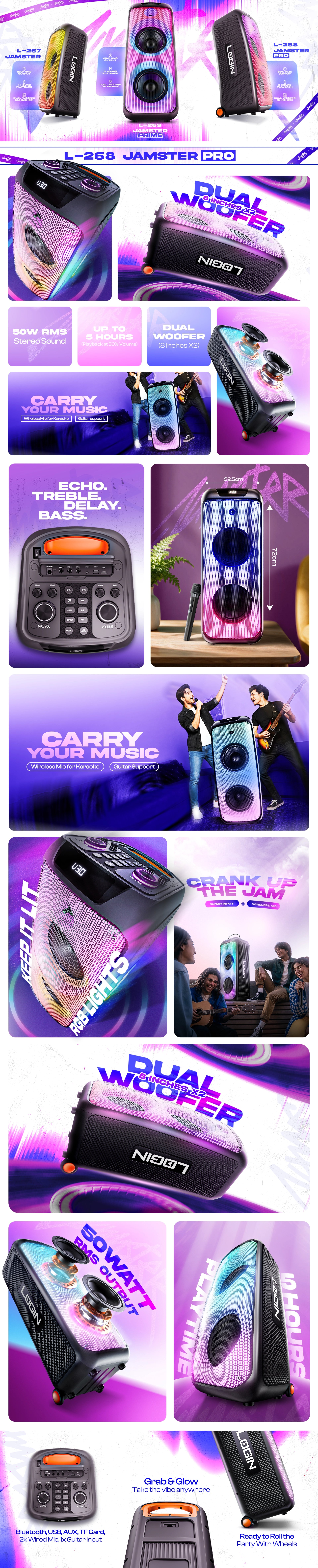 L-268 Jamster Pro | 50 Watt Wireless Speaker