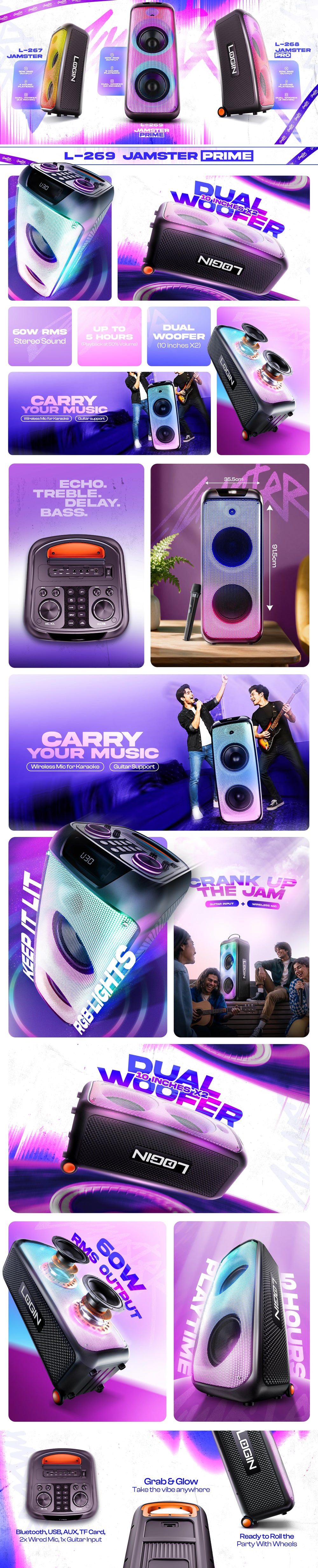 L-269 Jamster Prime | 60 Watt Wireless Speaker