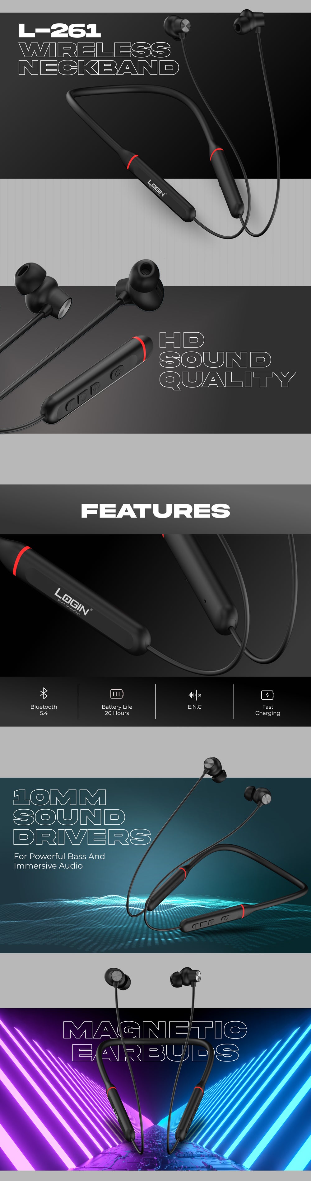 L-261 Drave Black | Neckband