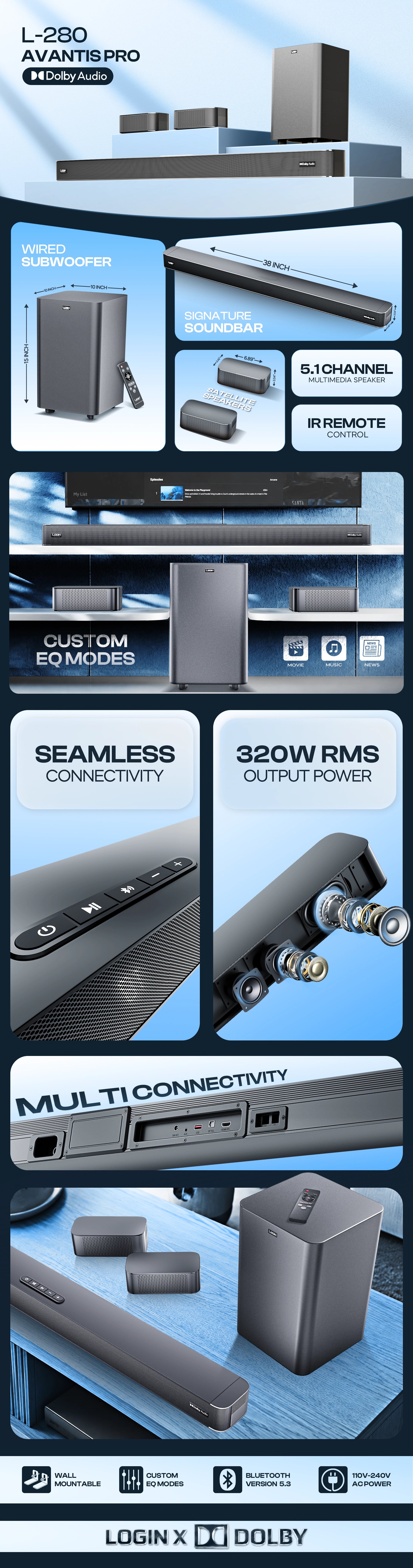 L-280 Avantis Pro | 5.1 Channel Hometheater Speaker